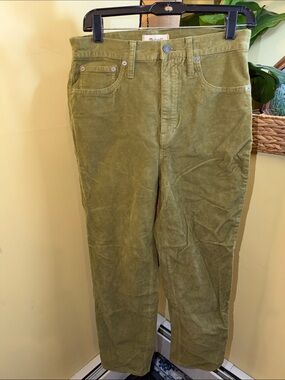 Madewell Olive Green Corduroy Straight-Leg Pants